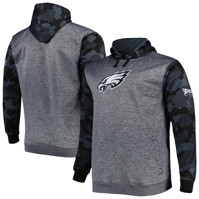 Men's Philadelphia Eagles Heather Charcoal Big & Tall Camo Pullover Hoodie Men's Philadelphia Eagles Heather Charcoal Big & Tall Camo Pullover Hoodie